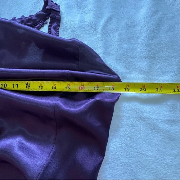 Newport News Rich Plum Maxi Haltered Lace Dress SZ 8 - Picture 8 of 12